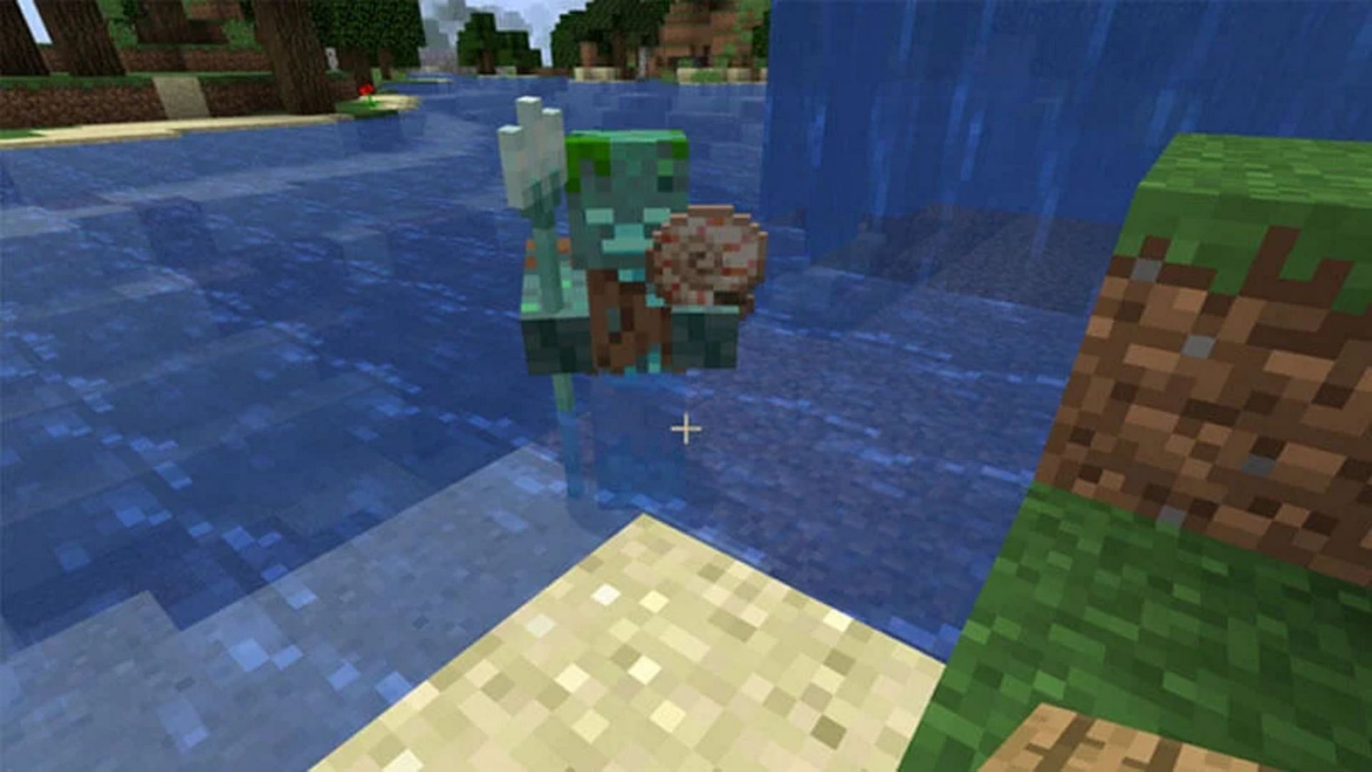 Drowned can alternate between land and water (Image via Mojang)