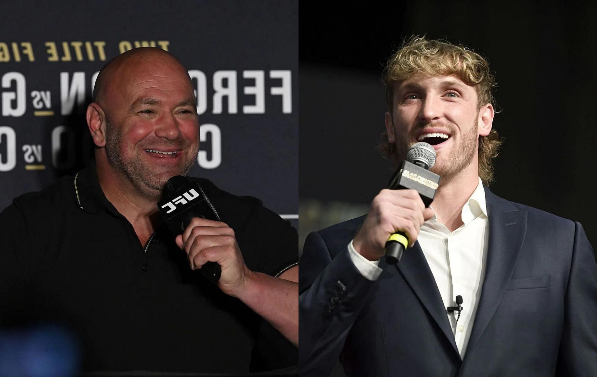 Dana White (left) &amp; Logan Paul (right)