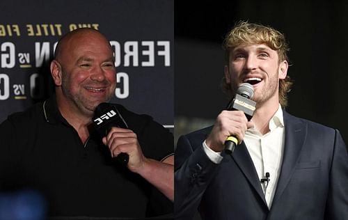 Dana White (left) & Logan Paul (right)