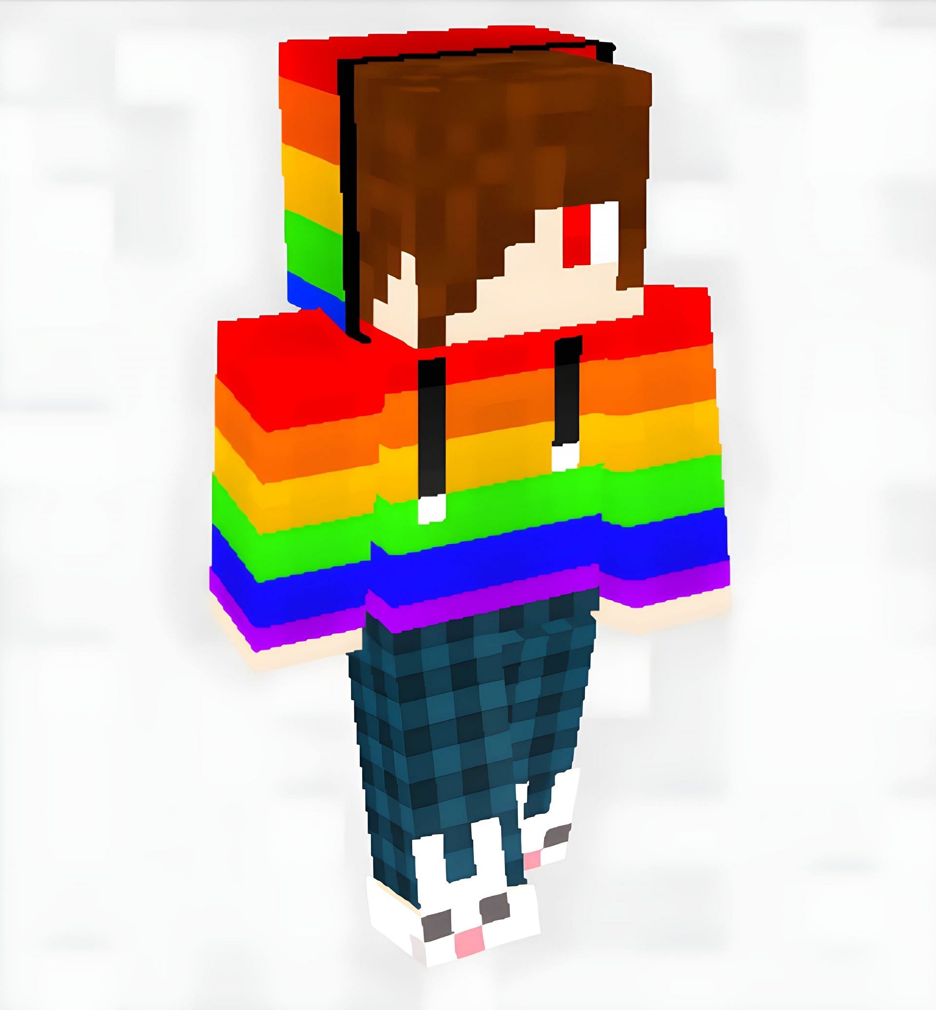 Rainbow hoodie boy skin (Image via SkinsMC)