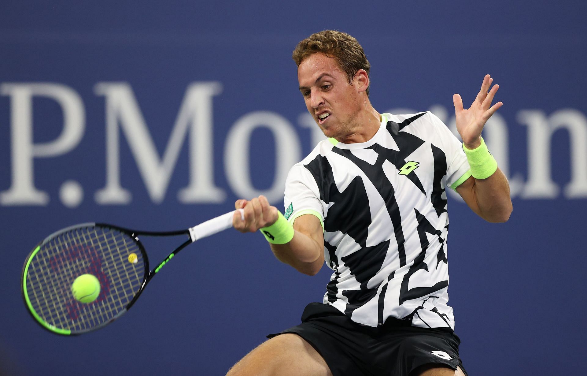 Roberto Carballes Baena in action at 2021 US Open
