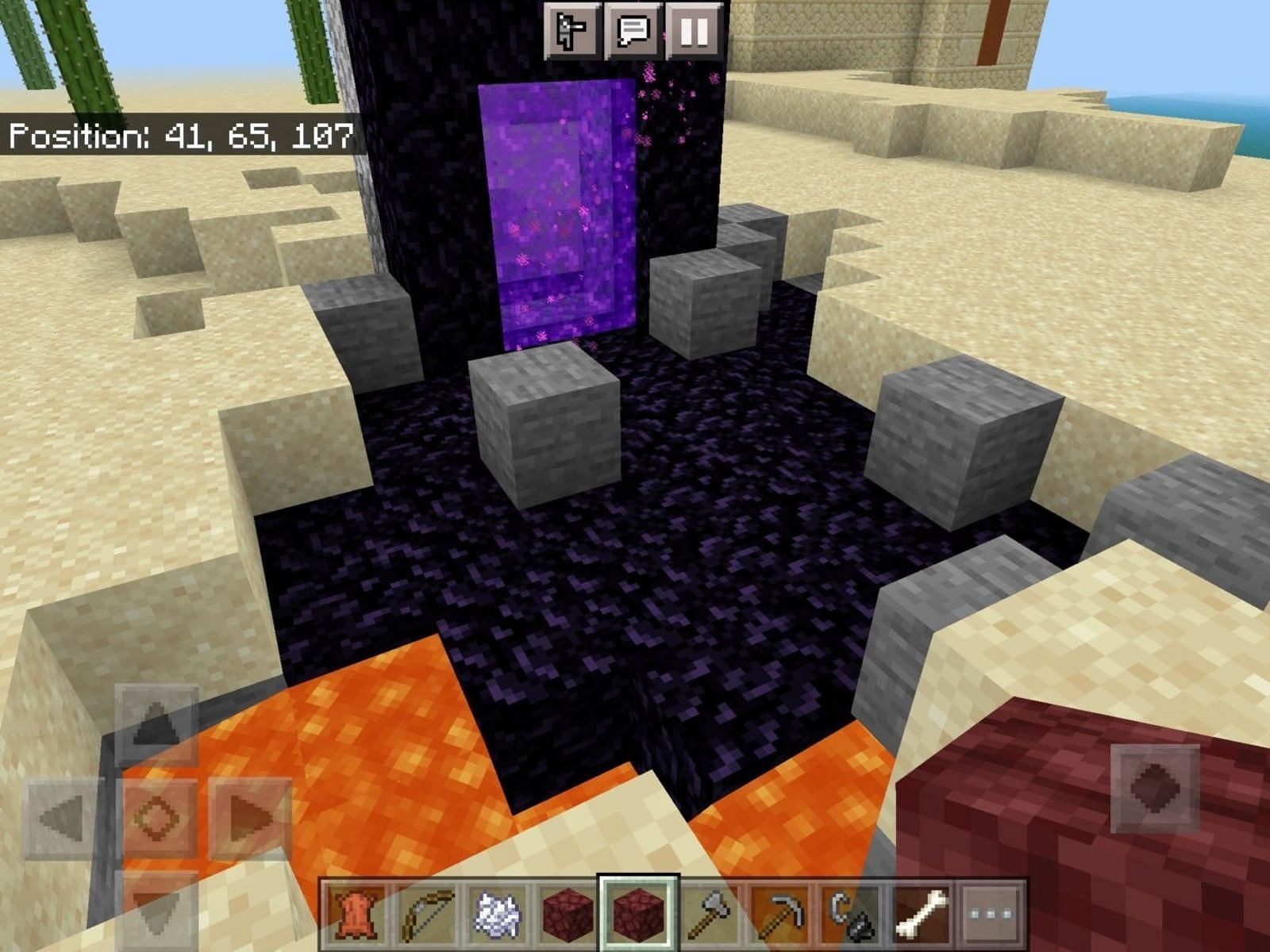 Players can enter the Nether in moments in this seed (Image via Hellooo/MinecraftSeeds)