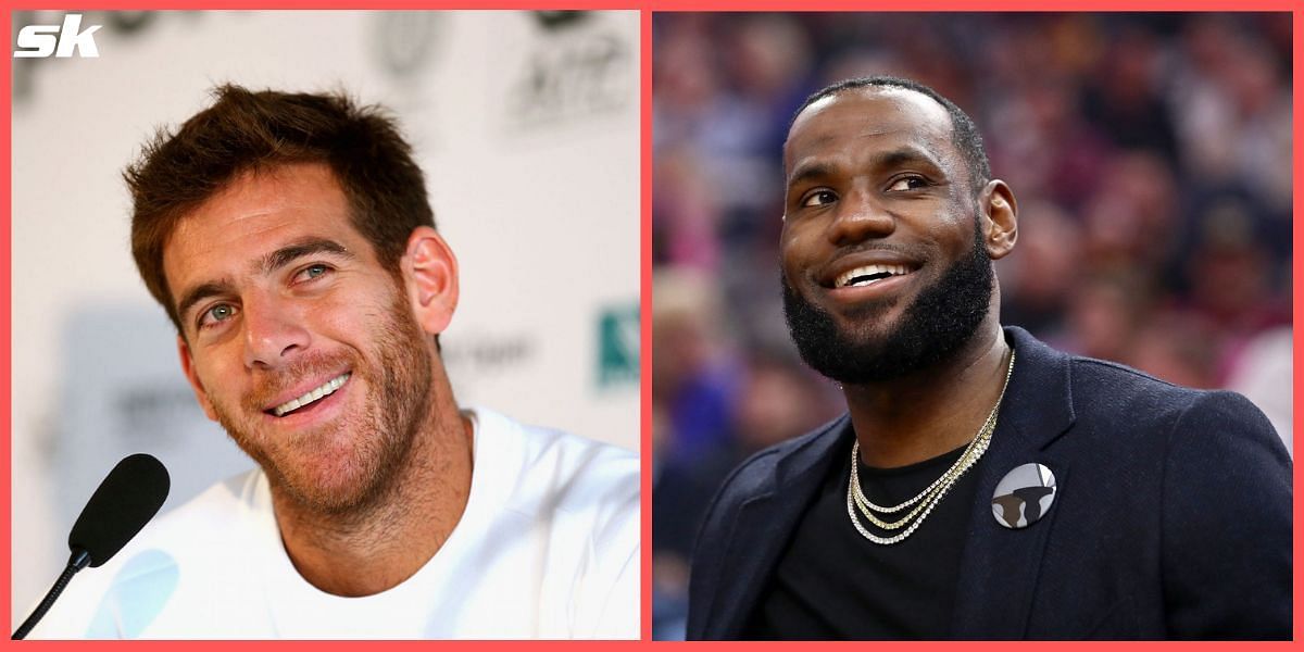 Juan Martin Del Potro (L) has told a funny story about a meeting with LeBron James (R)