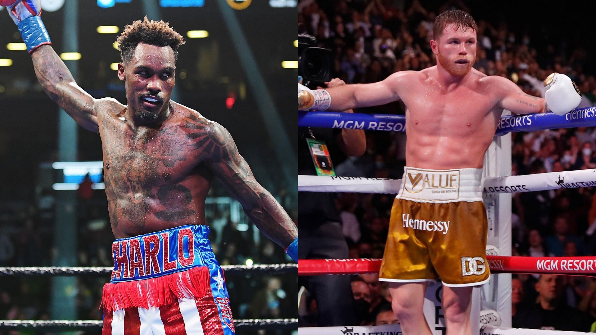 Jermall Charlo (left) and Canelo Alvarez (right)