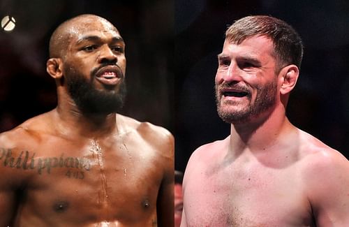 Jon Jones (left) and Stipe Miocic (right) [Image via @MMAFighting on Twitter]