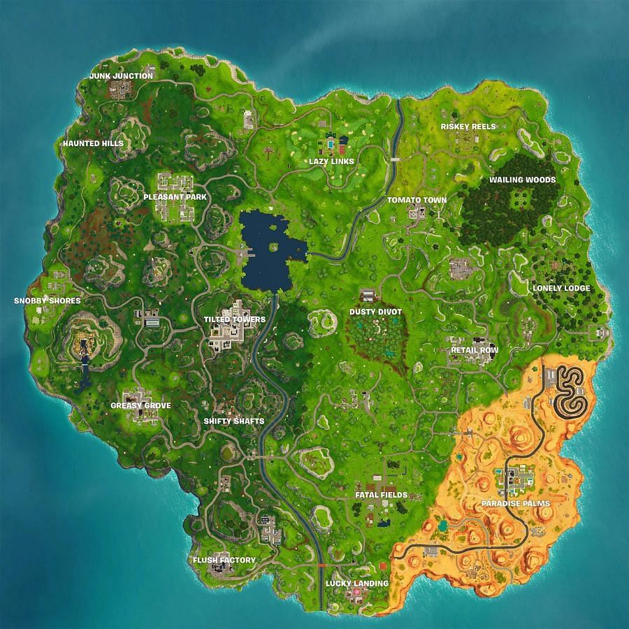 The Chapter 1 map (Image via Epic Games)