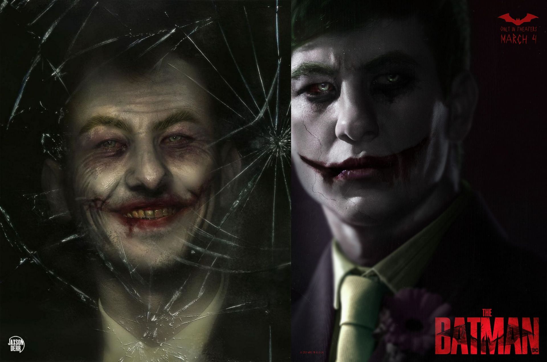 Fanart of Barry Keoghan as The Joker (Image via Instagram/Jaxson Derr, and ArtStation/Mizuri)
