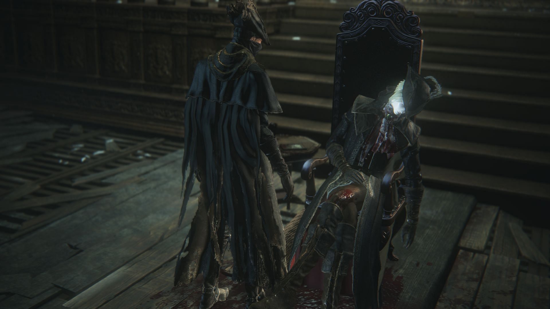 The corpse of Lady Maria (Image via Bloodborne DLC: The Old Hunters)
