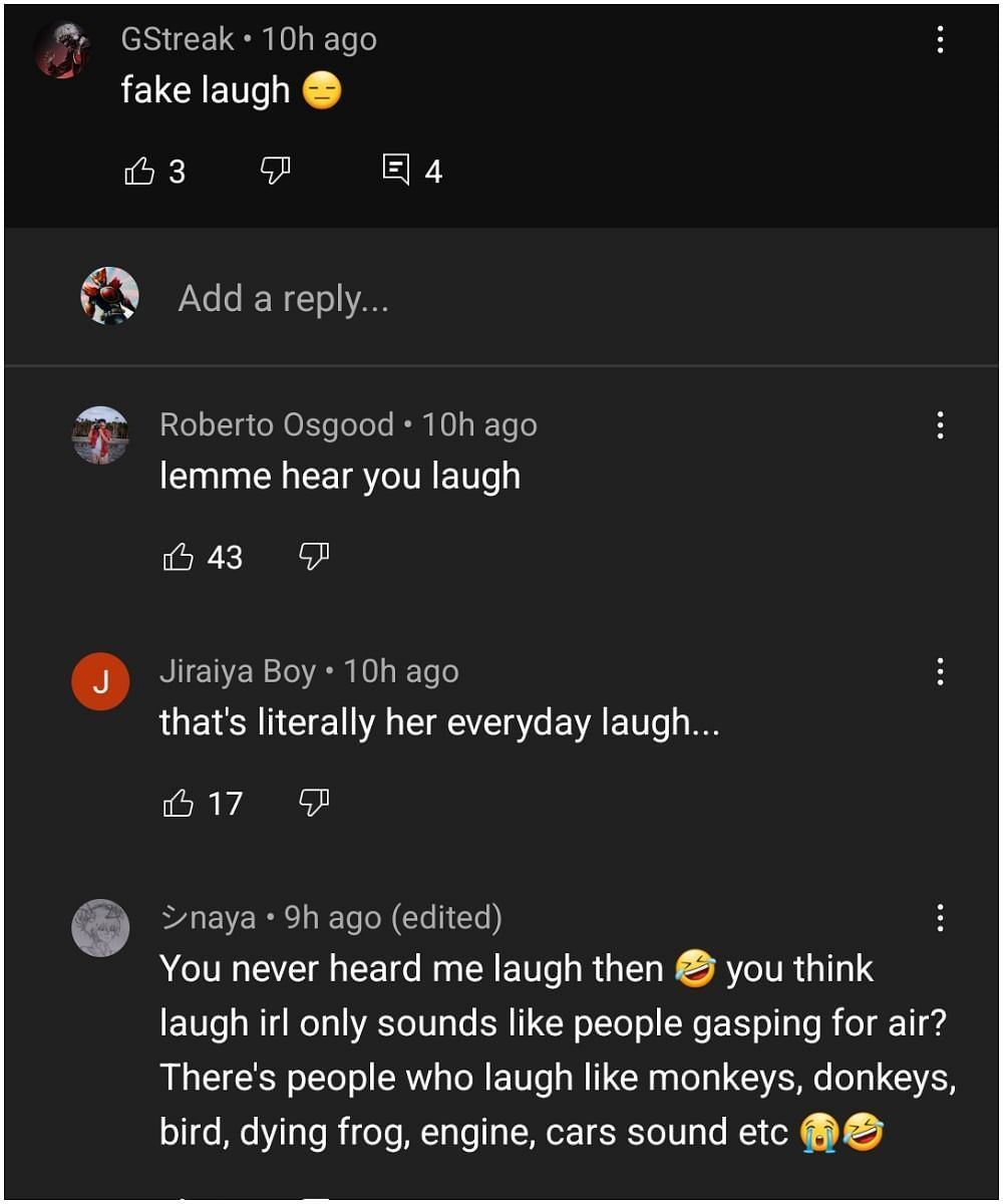 Someone thought it was a fake laugh, but that was very quickly decried by Poki&#039;s fans (Image via Offline Funny/YouTube)