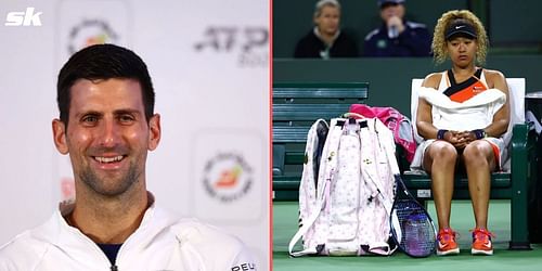 Novak Djokovic (L) and Naomi Osaka.