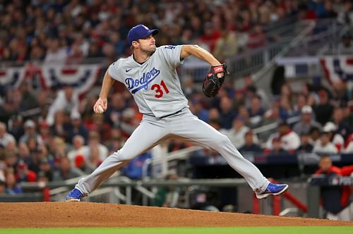 Max Scherzer - Los Angeles Dodgers v Atlanta Braves - Game Two 2021