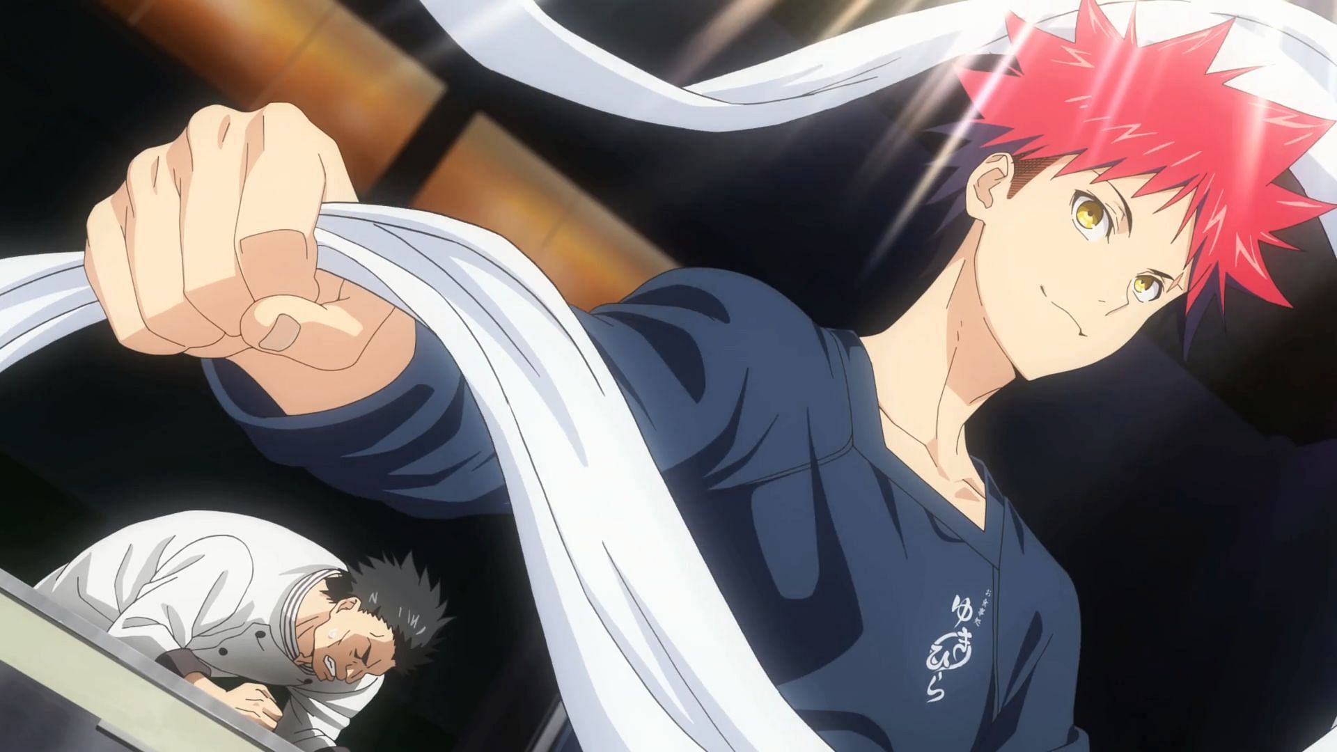 Soma winning against Tetsuji in Food Wars (Image via J.C. Staff)