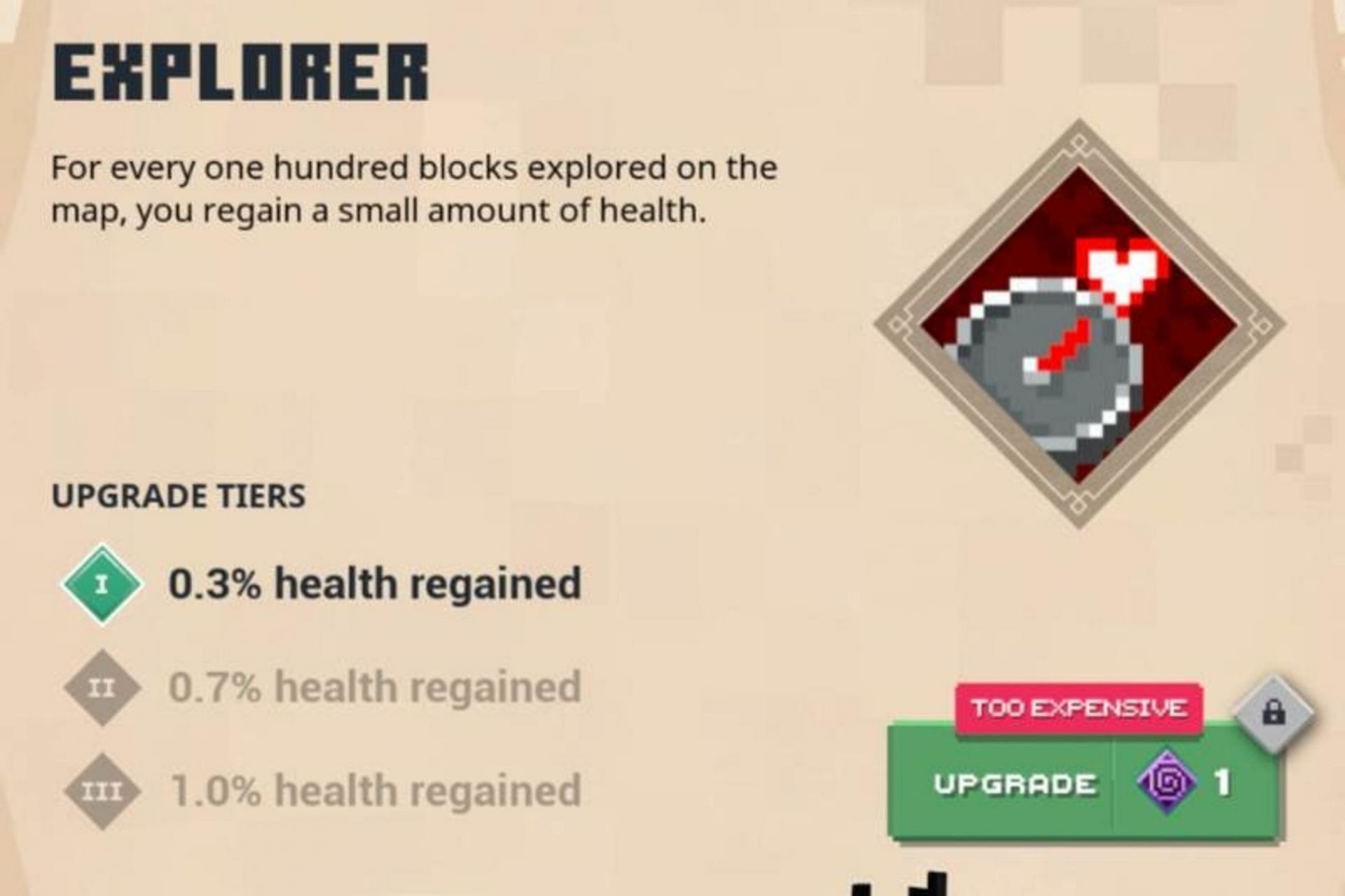 Explorer restores a small amount of health while players travel about a map (Image via Mojang)