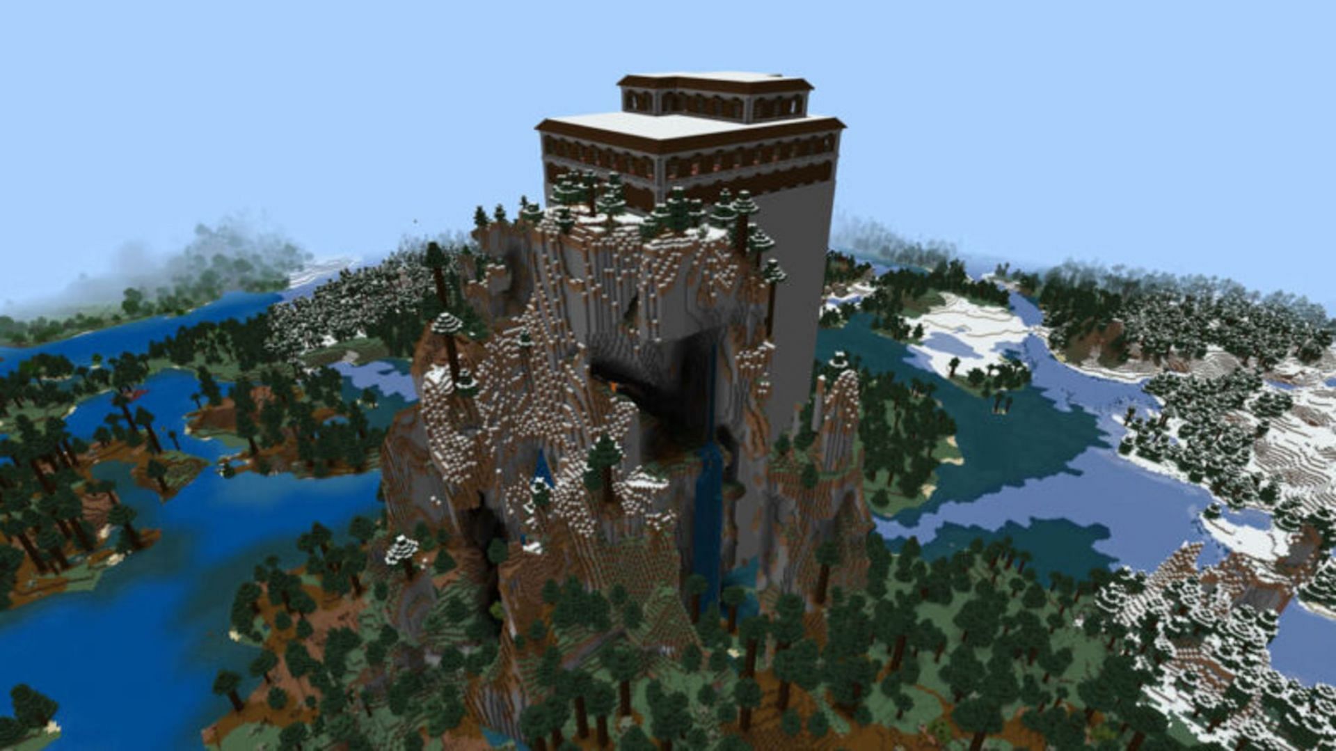 This woodland mansion is a cross-section of world generation anomalies (Image via Mojang)