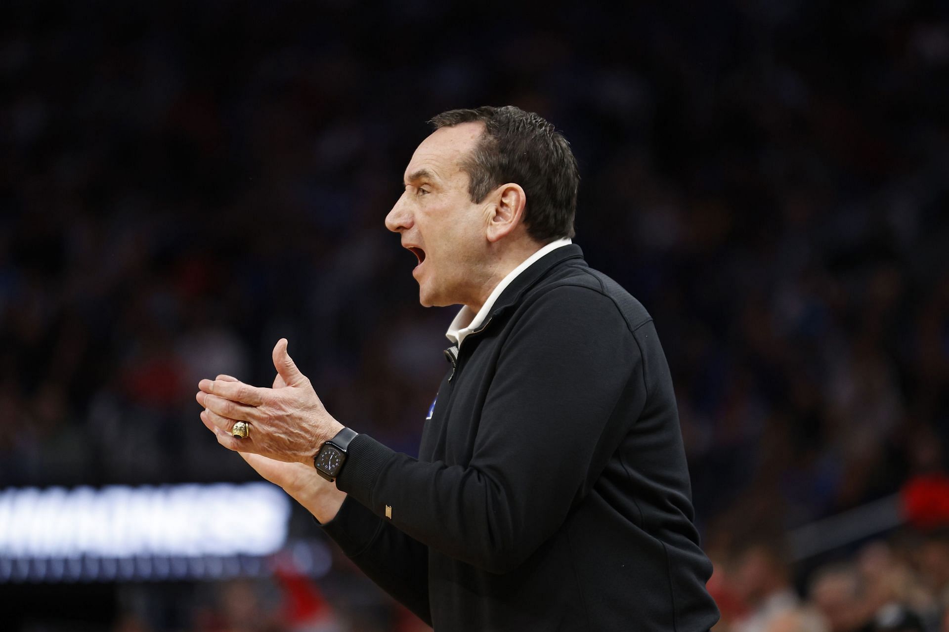 Coach K and Duke will have a Final Four showdown against North Carolina on Saturday.