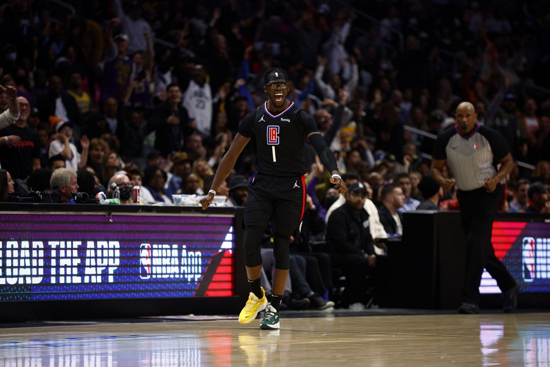 Reggie Jackson of the LA Clippers celebrates