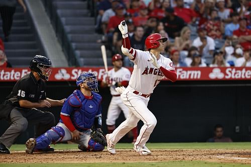 Angels star Shohei Ohtani up to the plate