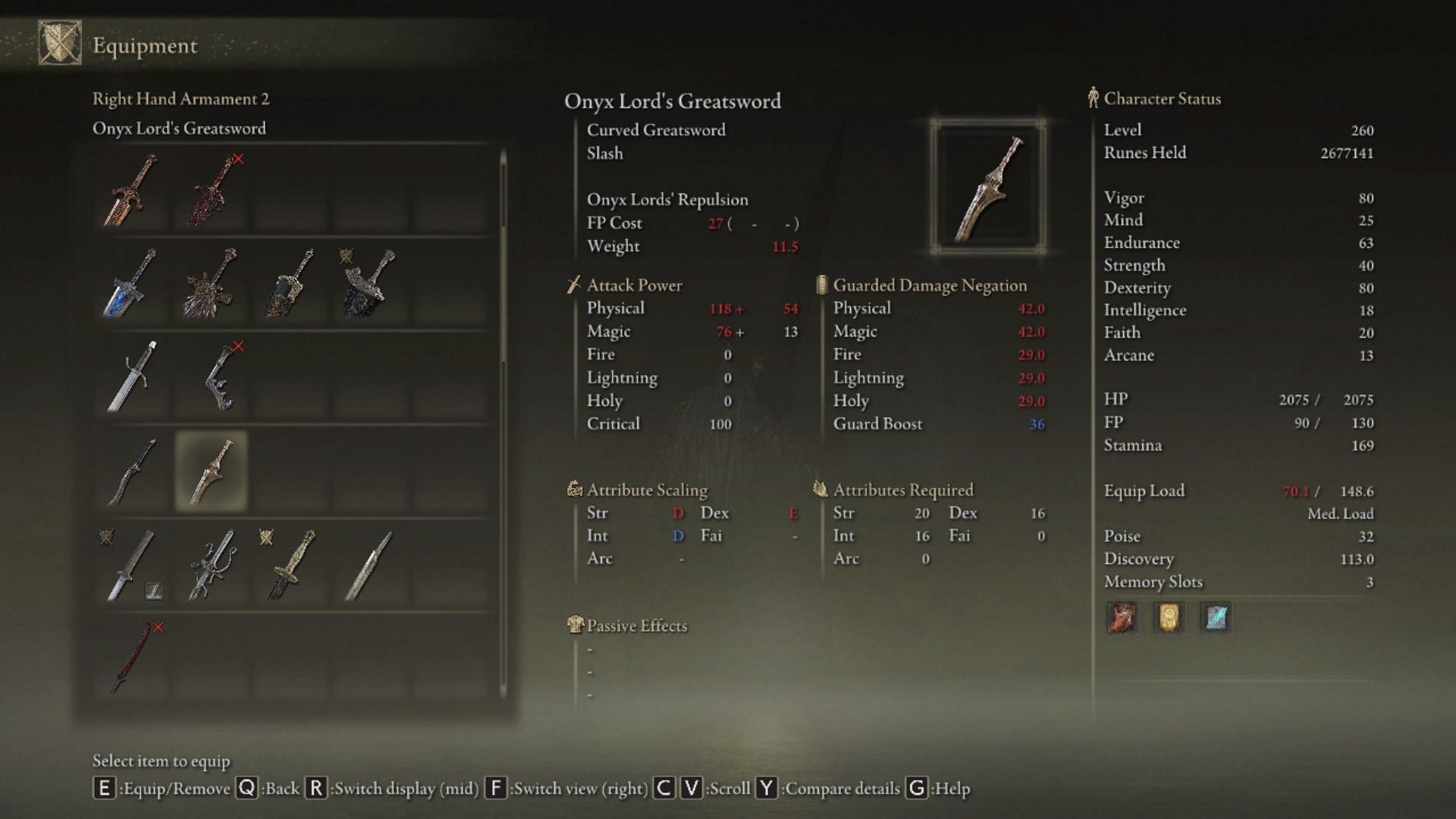 Onyx Lord&#039;s greatsword is a powerful magic-based curved greatsword (Image via Elden Ring)