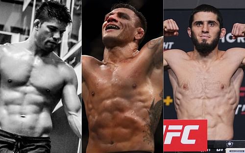 Josh Thomson (left), Rafael dos Anjos (middle) and Islam Makhachev (right)