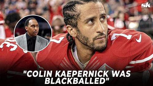 Colin Kaepernick (inset: Stephen A. Smith)