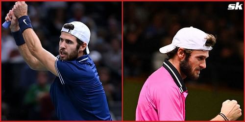 Karen Khachanov (L) and Tommy Paul