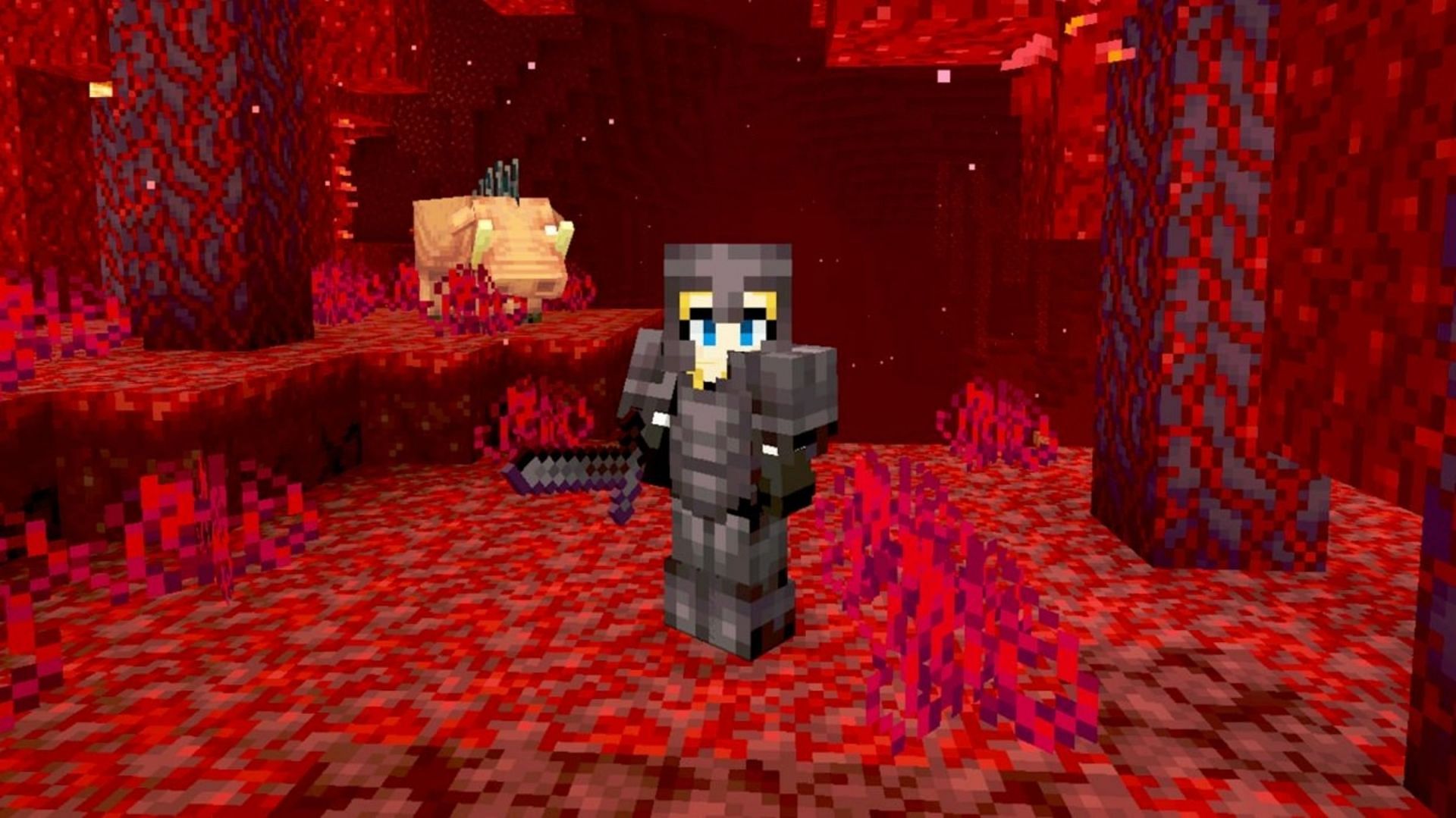 A player fully encased in Netherite armor (Image via Mojang)