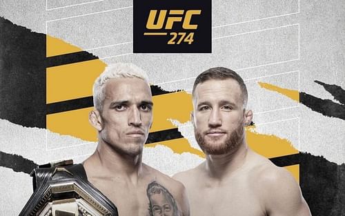 Charles Oliveira (left) vs. Justin Gaethje (right) poster [Image via Instagram @justin_gaethje]