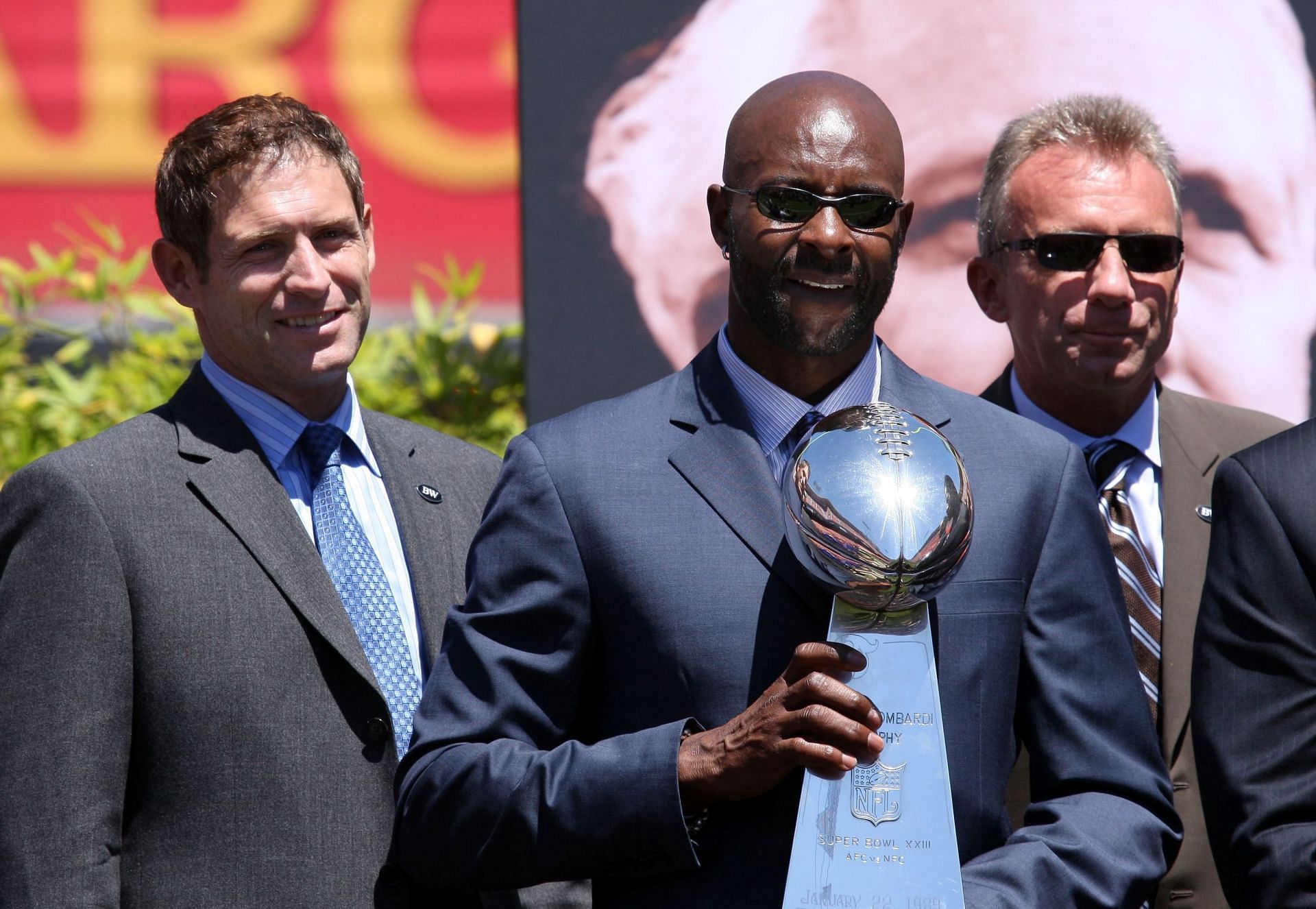 San Francisco 49ers Steve Young, Jerry Rice, and Joe Montana