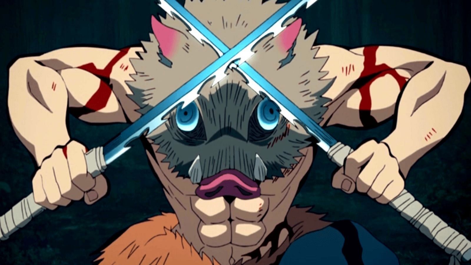 Inosuke Hashibira as seen in the anime Demon Slayer (Image via Ufotable)