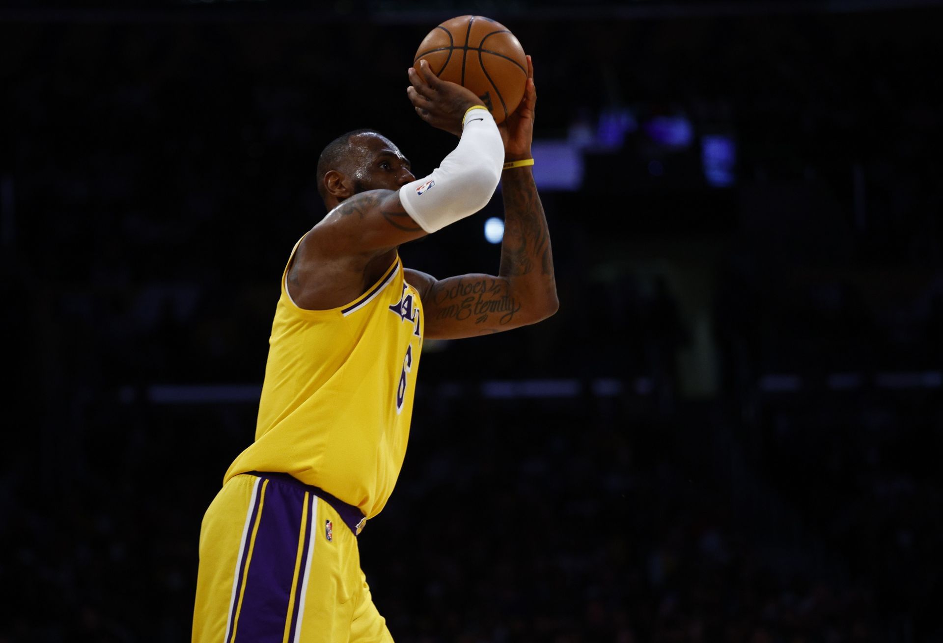 LeBron James of the LA Lakers during a game.