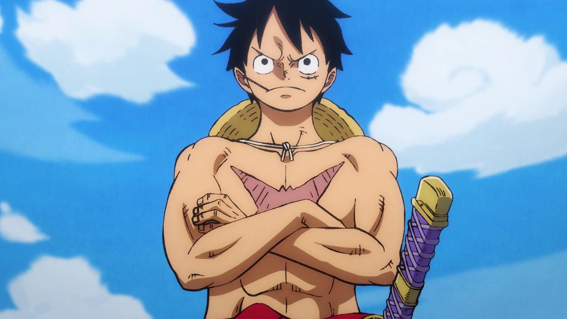 Luffy as seen in the anime&#039;s Wano arc (Image via Toei Animation)