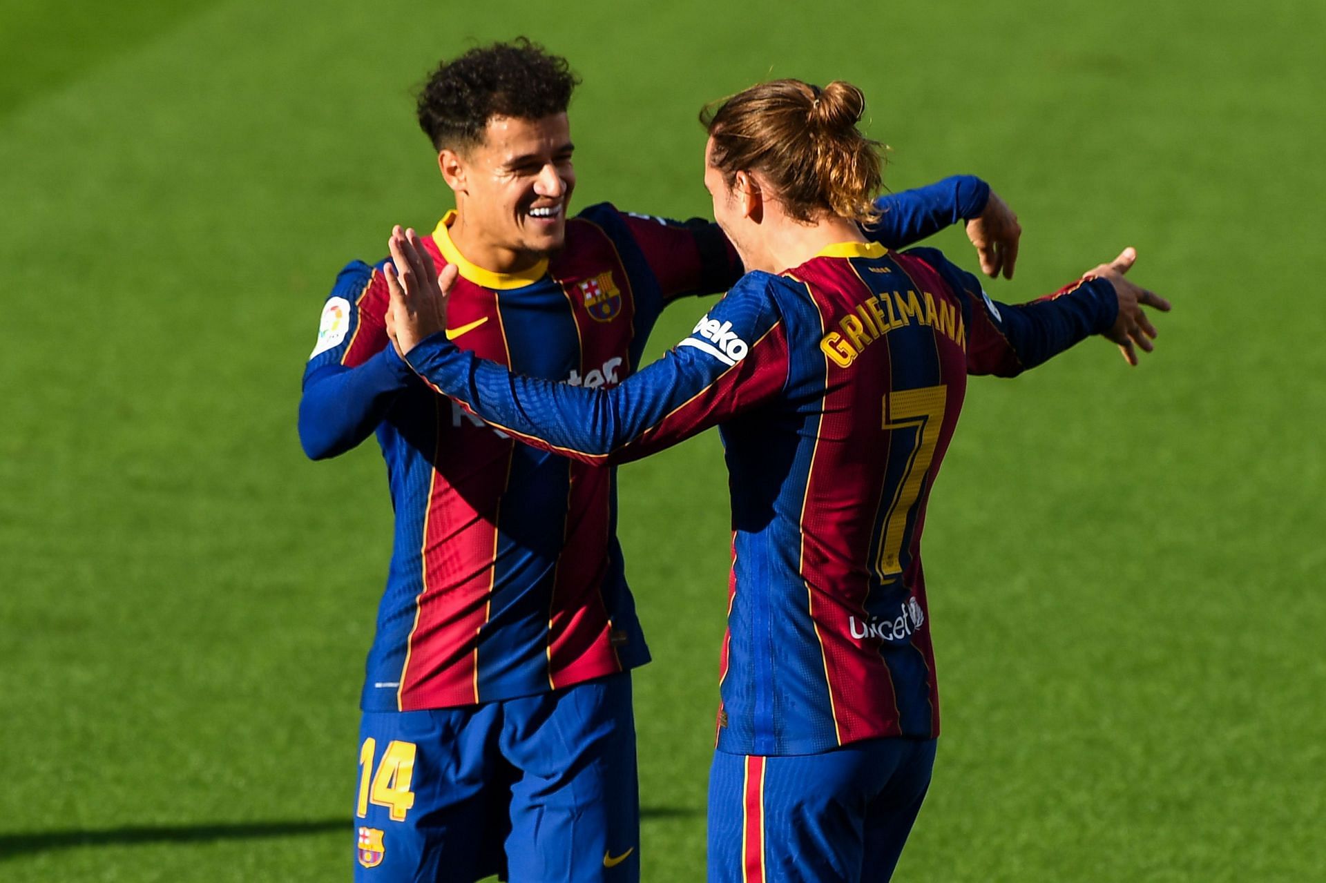 The Spanish giants desperately needed to get Antoine Griezmann (R) and Philippe Coutinho (L) off their books.