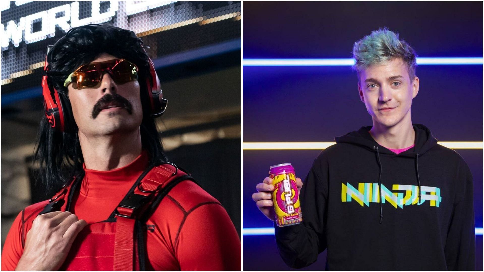 Dr DisRespect (Left) challenged Ninja to a 1v1 in Fortnite on Twitter (Image via Sportskeeda)