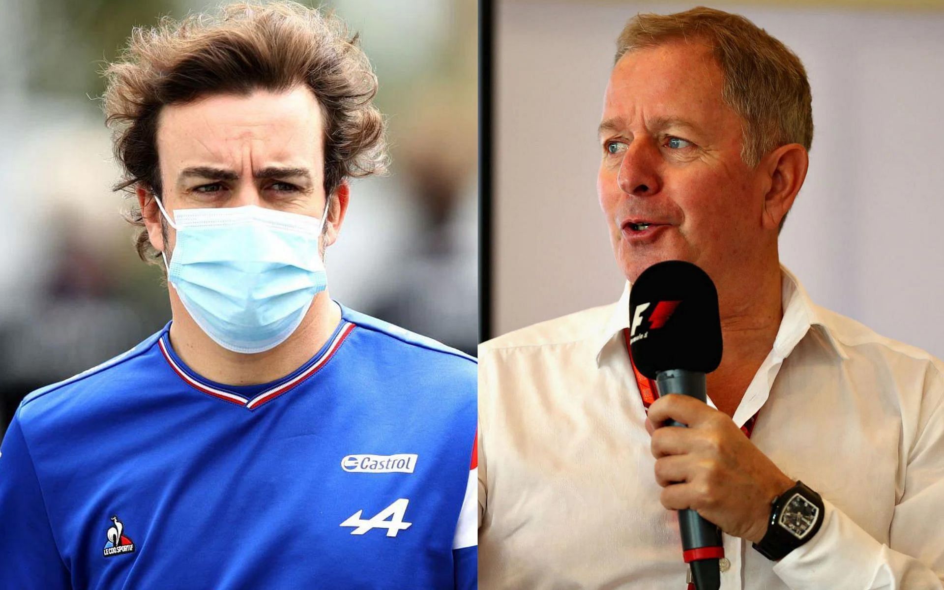 Martin Brundle (right) believes Fernando Alonso (left) has championship potential in 2022