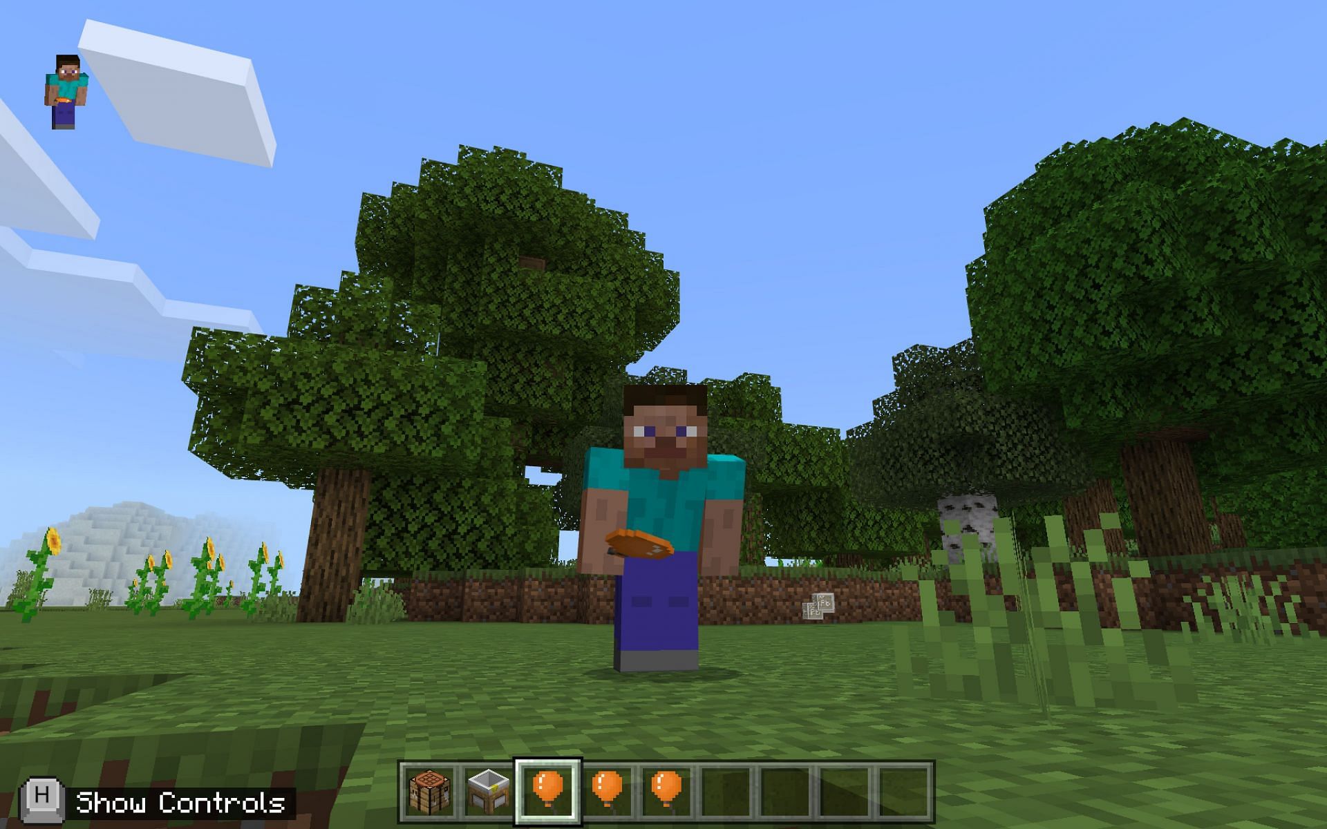 Players can craft balloons using fun chemistry and careful placement of blocks. Image via Minecraft.