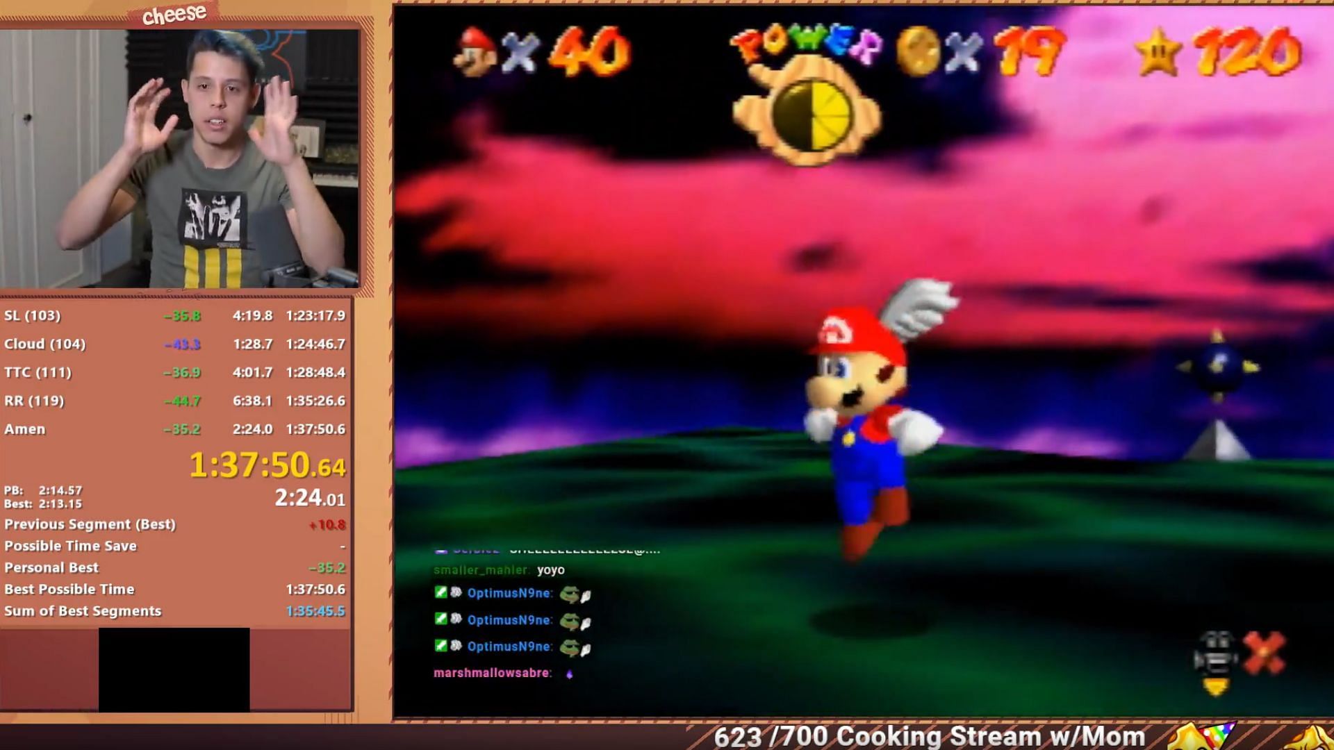 Cheese reclaims his 120 star WR (Image via Cheese/Twitch)