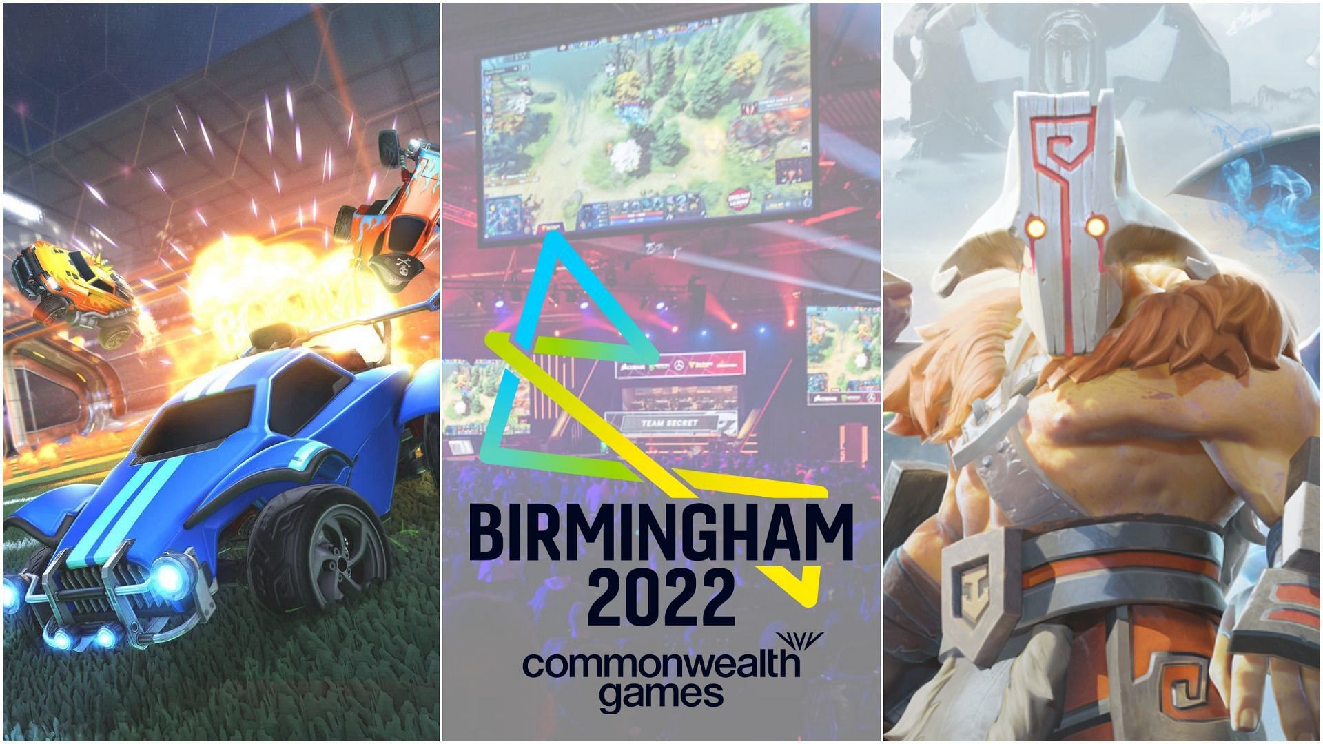 The Commonwealth Games 2022 esports championships will feature the likes of DOTA 2 and Rocket League (Images via Rocket League, Getty, DOTA 2)