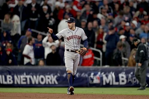 Carlos Correa during the World Series - Atlanta Braves v Houston Astros - Game Five