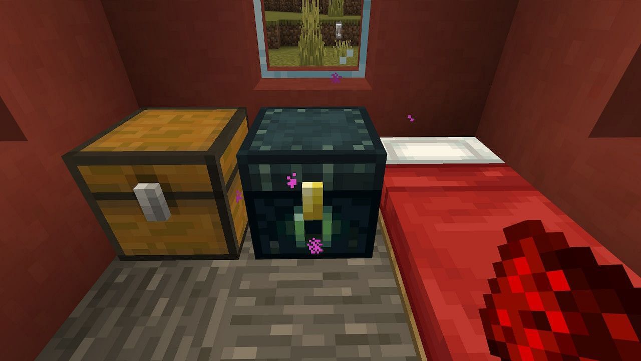 Ender chests are linked together, so players are able to access their items from anywhere (Image via Minecraft)