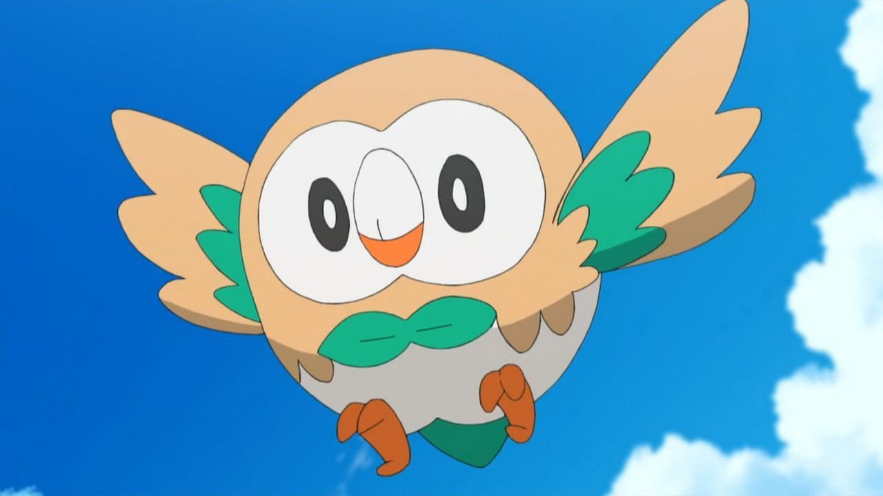 Rowlet as it appears in the anime (Image via The Pokemon Company)