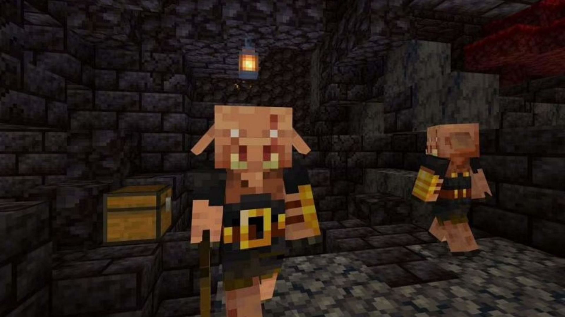 Piglin brutes are staunch defenders of bastion remnants (Image via Mojang)