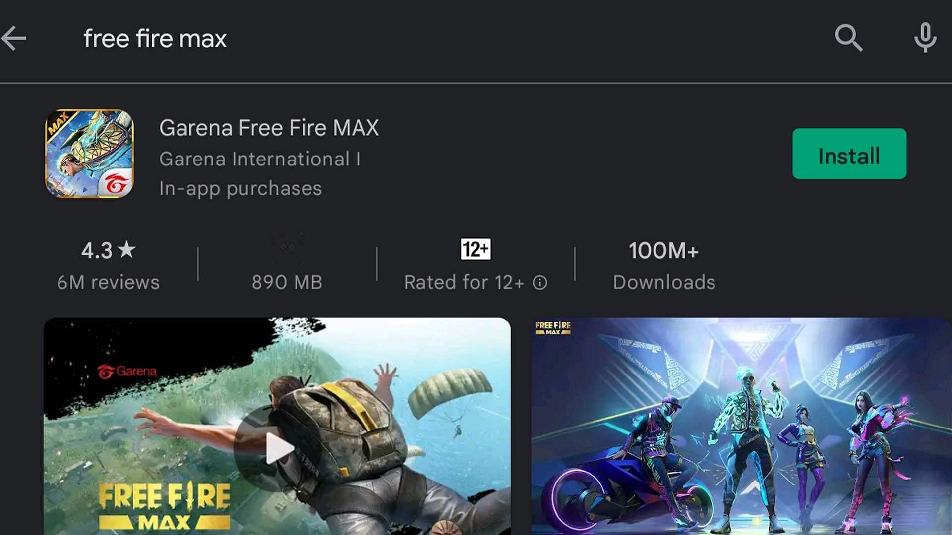 Free Fire MAX on the Google Play Store (Image via Google Play)