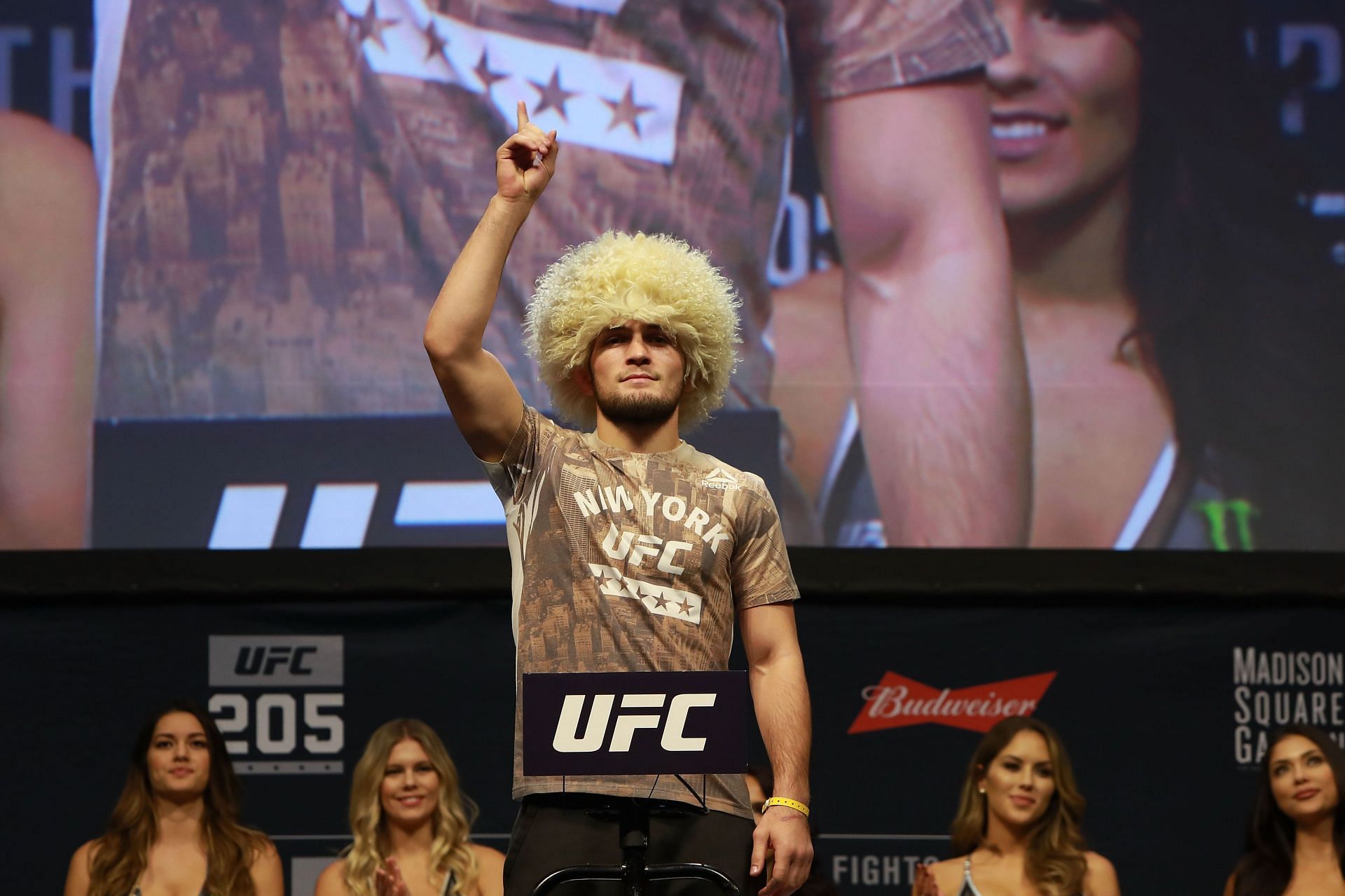 UFC 205: Weigh-ins Khabib Nurmagomedov on the scales (Image courtesy of Getty)
