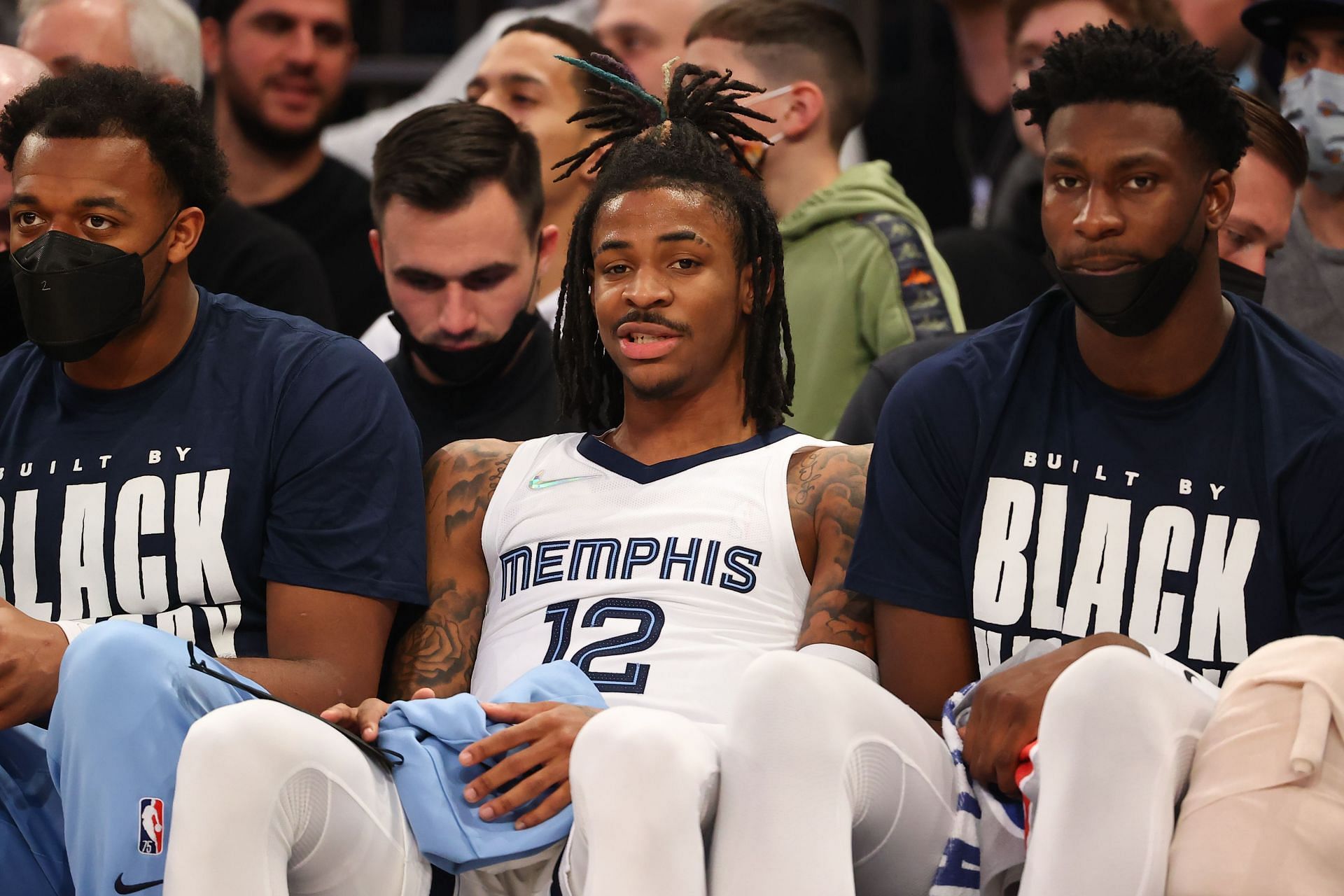 Ja Morant on the Memphis Grizzlies bench