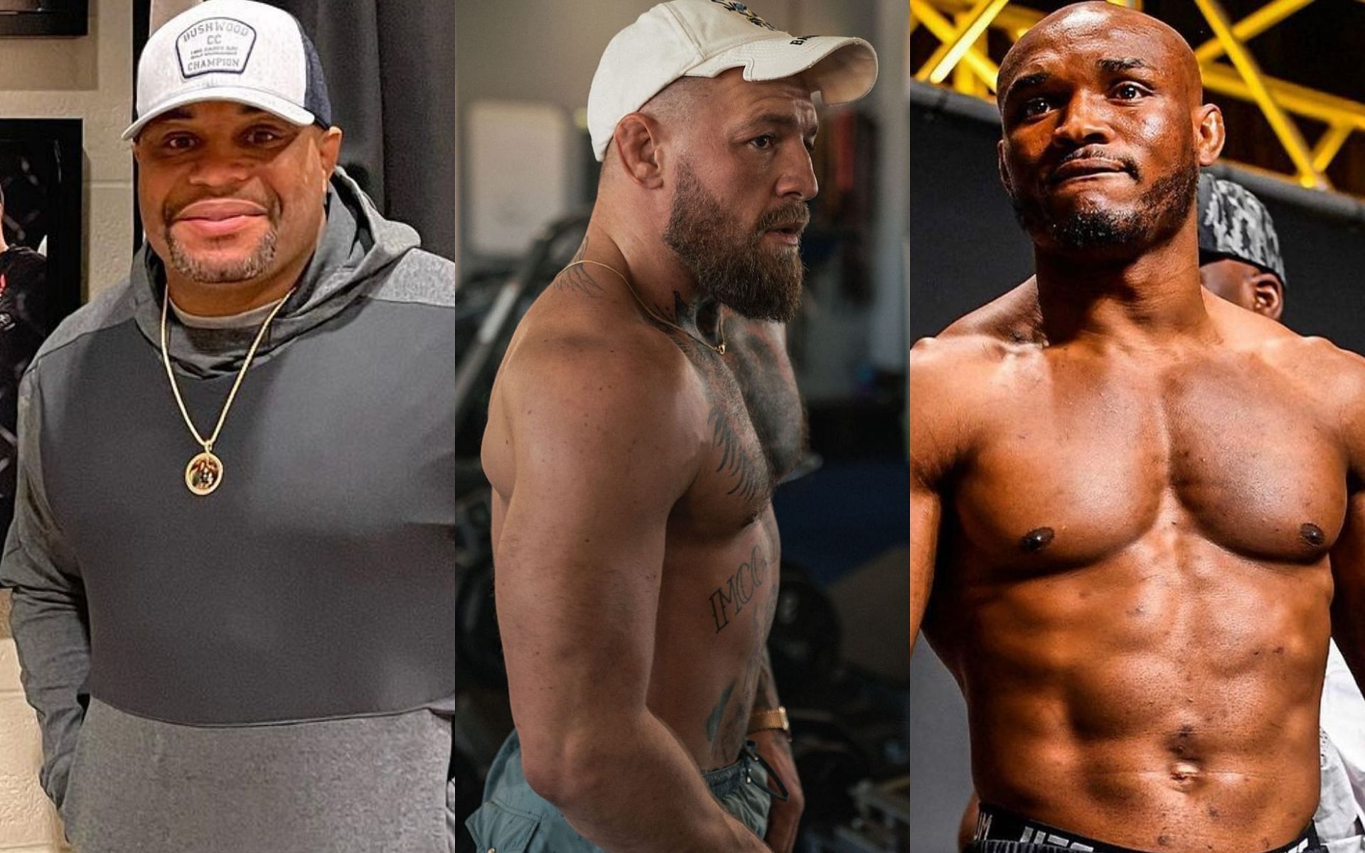 (L to R) Daniel Cormier, Conor McGregor and Kamaru Usman [Images via @dc_mma, @thenotoriousmma and @usman84kg on Instagram respectively]