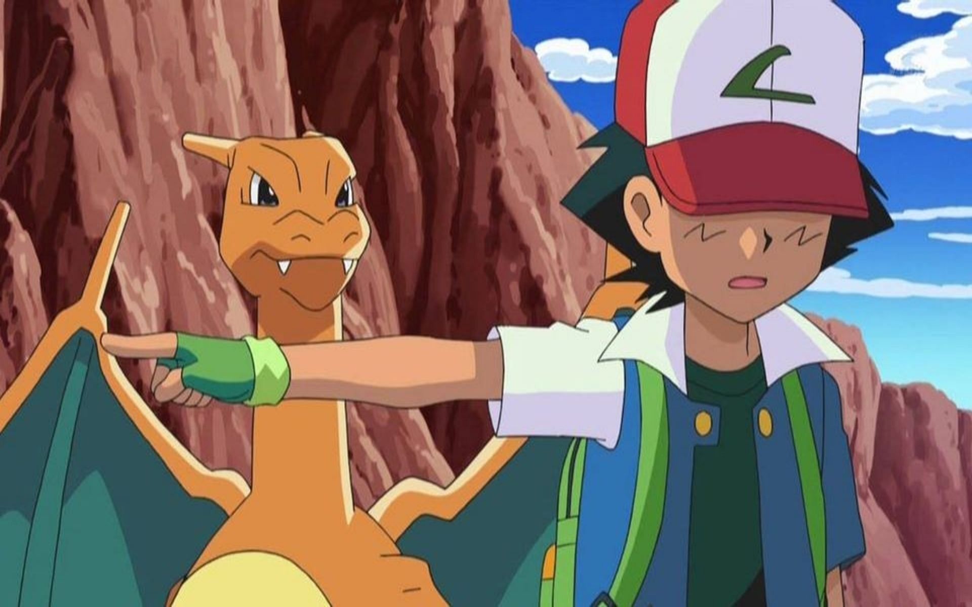 Ash&rsquo;s Charizard has always been tough to control (Image via The Pokemon Company)
