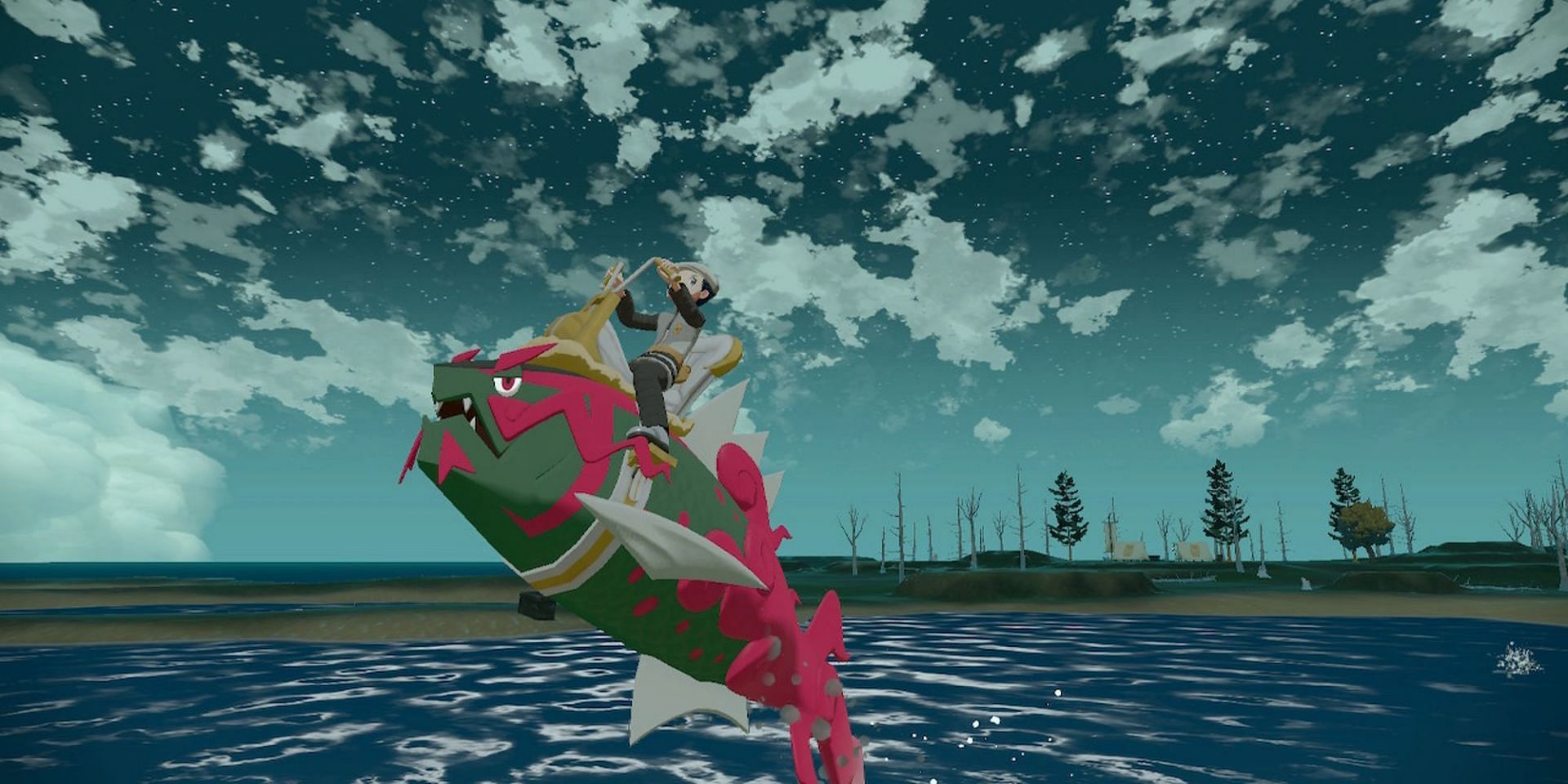 A player riding Basculegion in Pokemon Legends: Arceus (Image via The Pokemon Company)