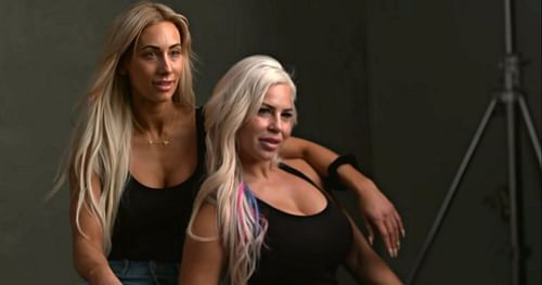Carmella and Dana Brooke during the company's first-ever no makeup photoshoot.