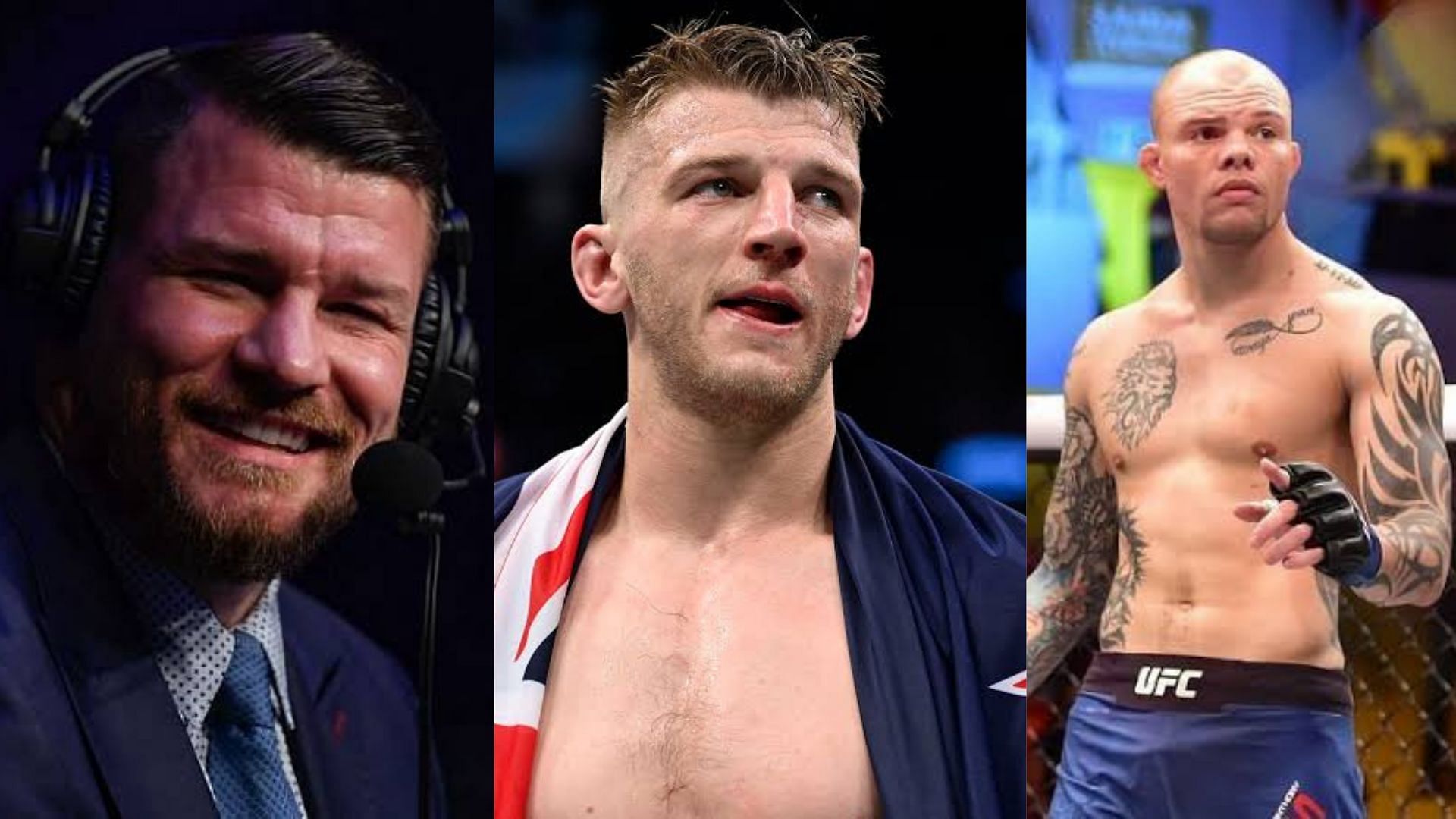 Michael Bisping (L) and Anthony Smith (R) have given their take on Dan Hooker (M) after his latest loss