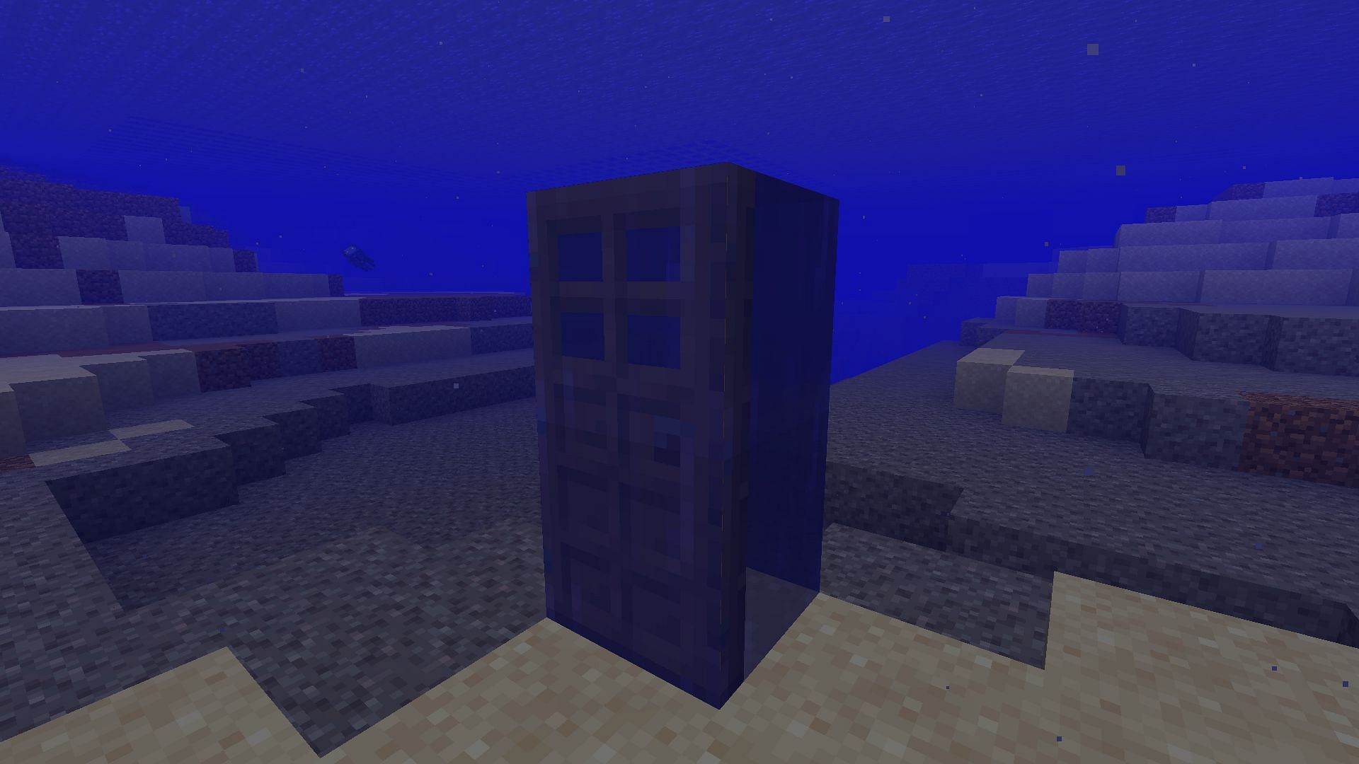 Use door underwater to create air pockets (Image via Minecraft)